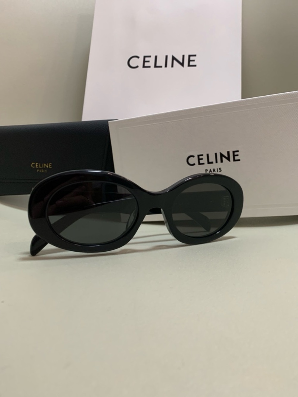 Like New Celine Triomphe Oval Sunglasses 52 mm
